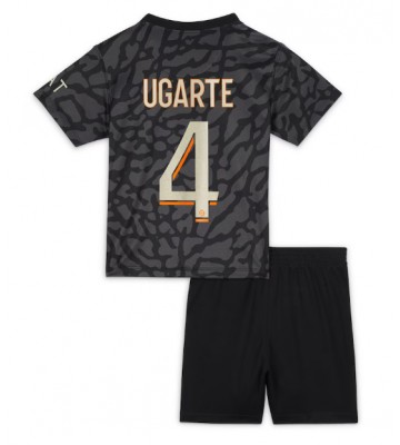 Paris Saint-Germain Manuel Ugarte #4 Replica Third Stadium Kit for Kids 2023-24 Short Sleeve (+ pants)